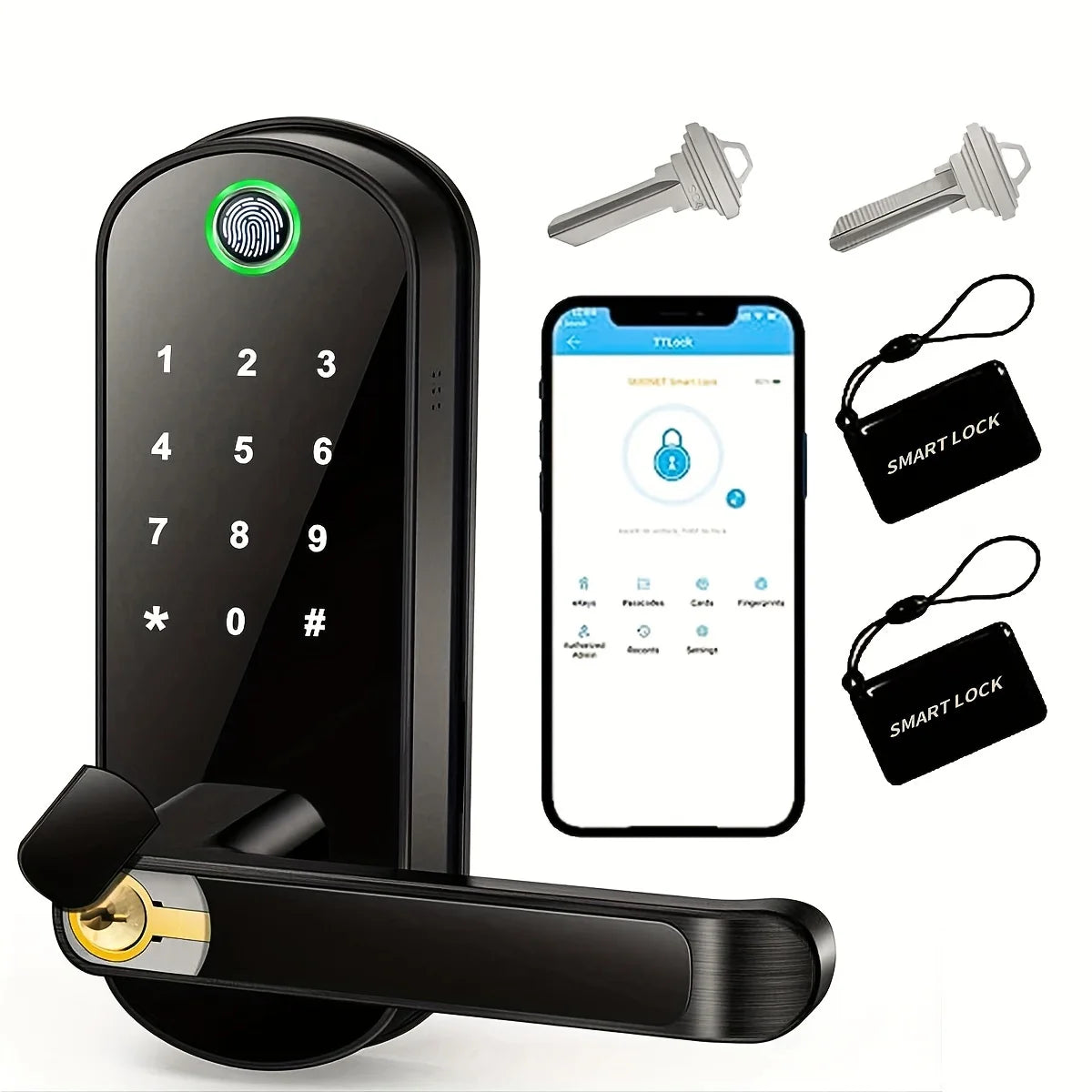 🔐 Fechadura Digital Inteligente com WiFi e Impressão Digital Segurança sem chave – controlo total via App!