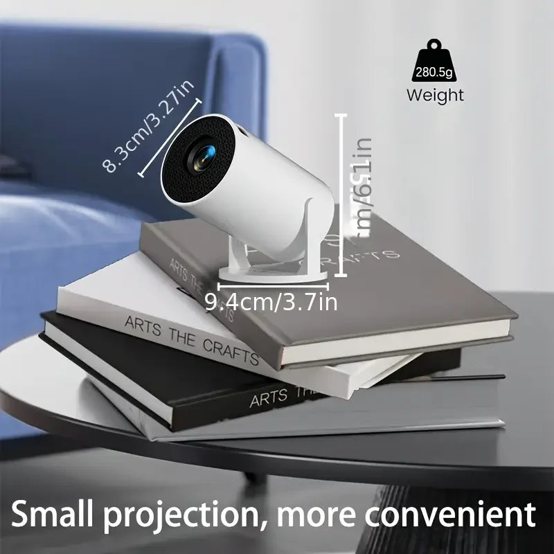 Projetor inteligente de alta definição, compacto e portátil, compatível com uma variedade de dispositivos