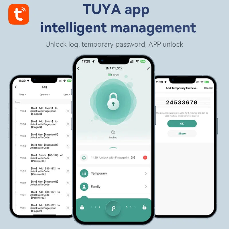 🔐 Fechadura Digital Inteligente para Porta de Vidro – Tuya Bluetooth