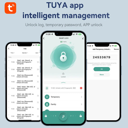 🔐 Fechadura Digital Inteligente para Porta de Vidro – Tuya Bluetooth