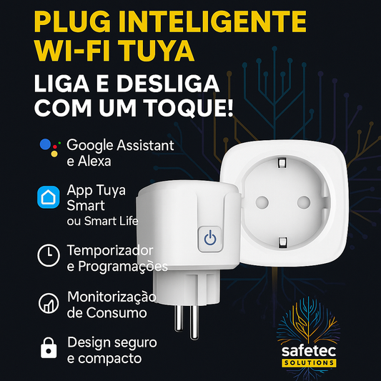 Plug Inteligente Wi-Fi Tuya – Liga e Desliga com um Toque!